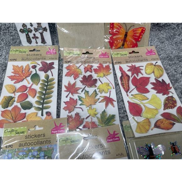 Crafters Square Sticker Autocollants Puffy Pop Up & Jewel 9 Pack New - Picture 3 of 8